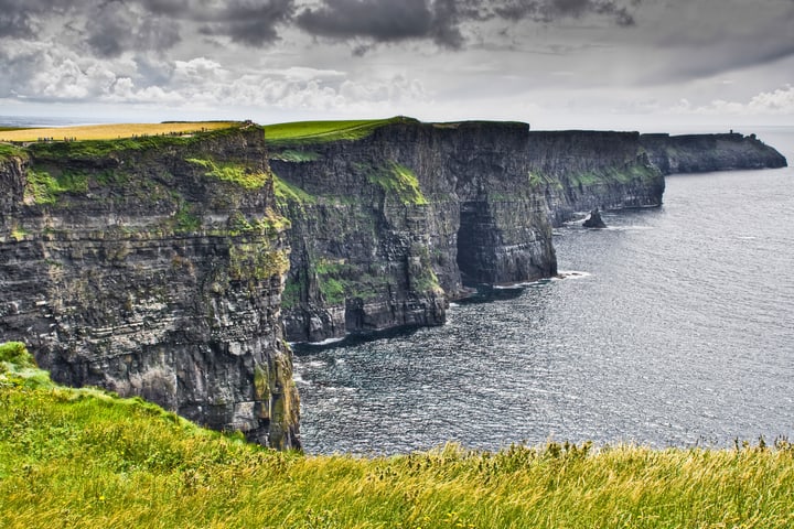 View of the Cliffs of Moher during a day trip from Dublin.