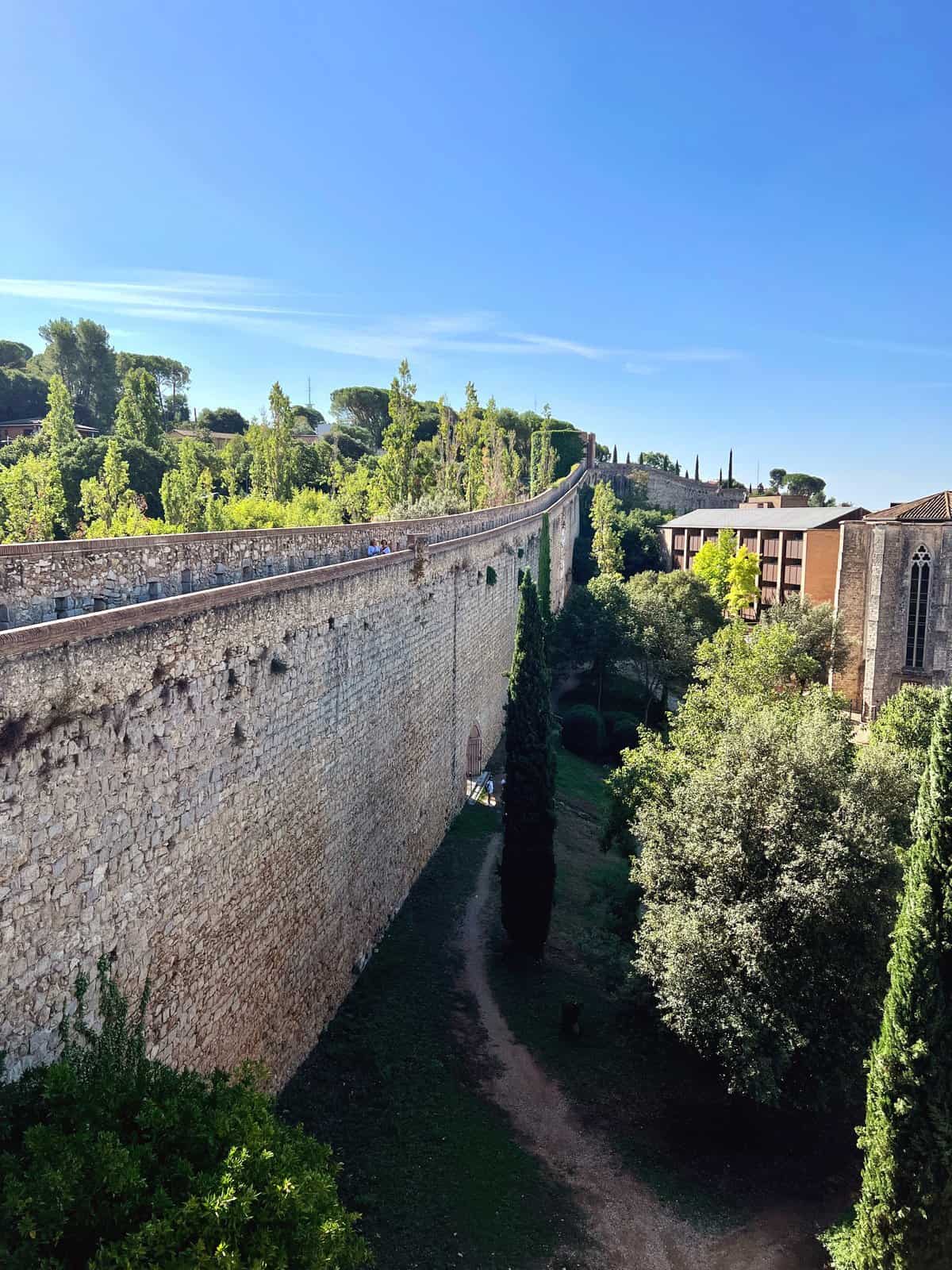 The Medieval Walls in Girona, Spain are a great walk with stunning panoramic views of the city.